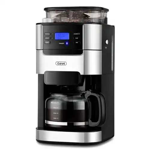 Gevi 10-Cup Drip Coffee Maker With Built-In Grinder